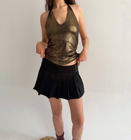 Vintage gold halter neck top