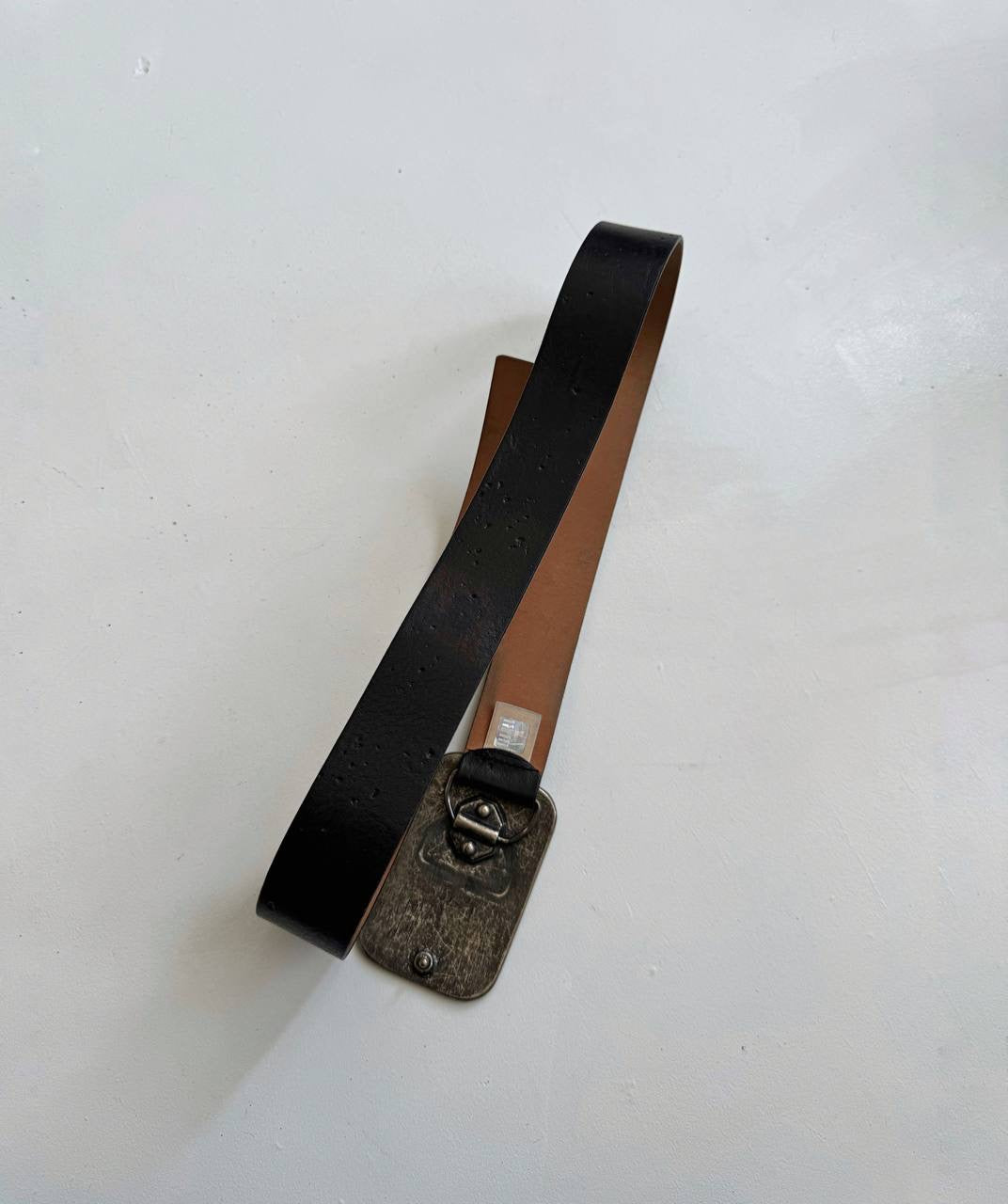 Vintage genuine leather John Galliano black belt