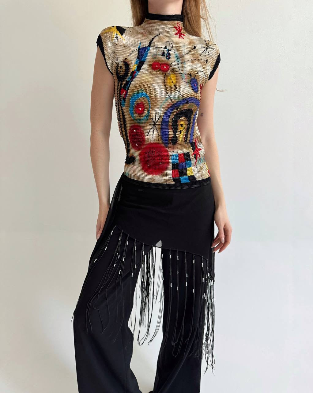 Vintage pleated avant garde blouse