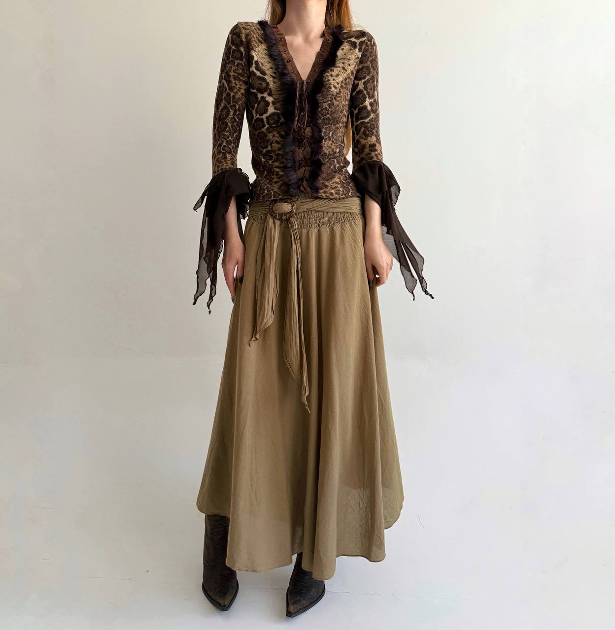 Vintage 100% cotton lightweight maxi skirt