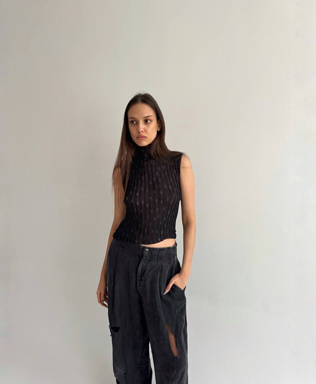 Vintage pleated avant garde top