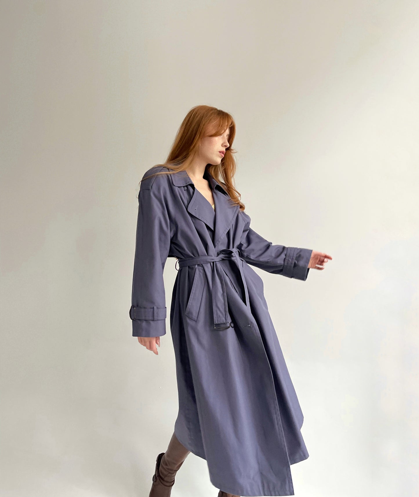 Vintage oversized trench coat with detachable warm lining