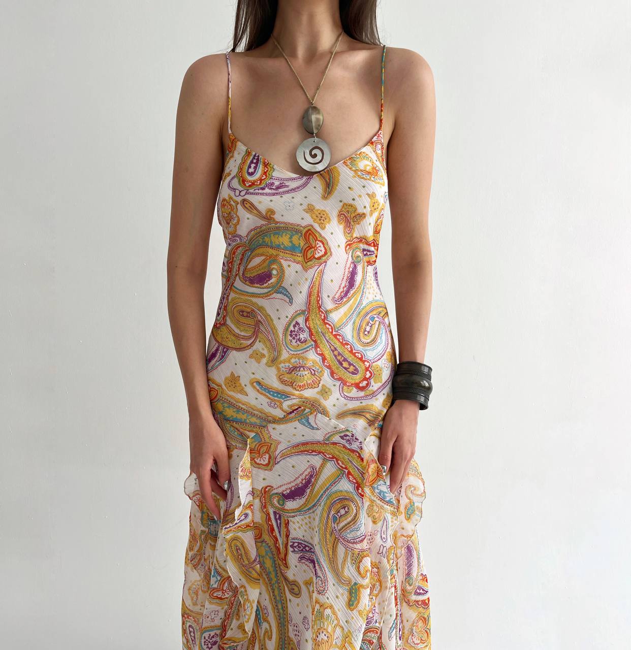 Vintage long ruffled dress