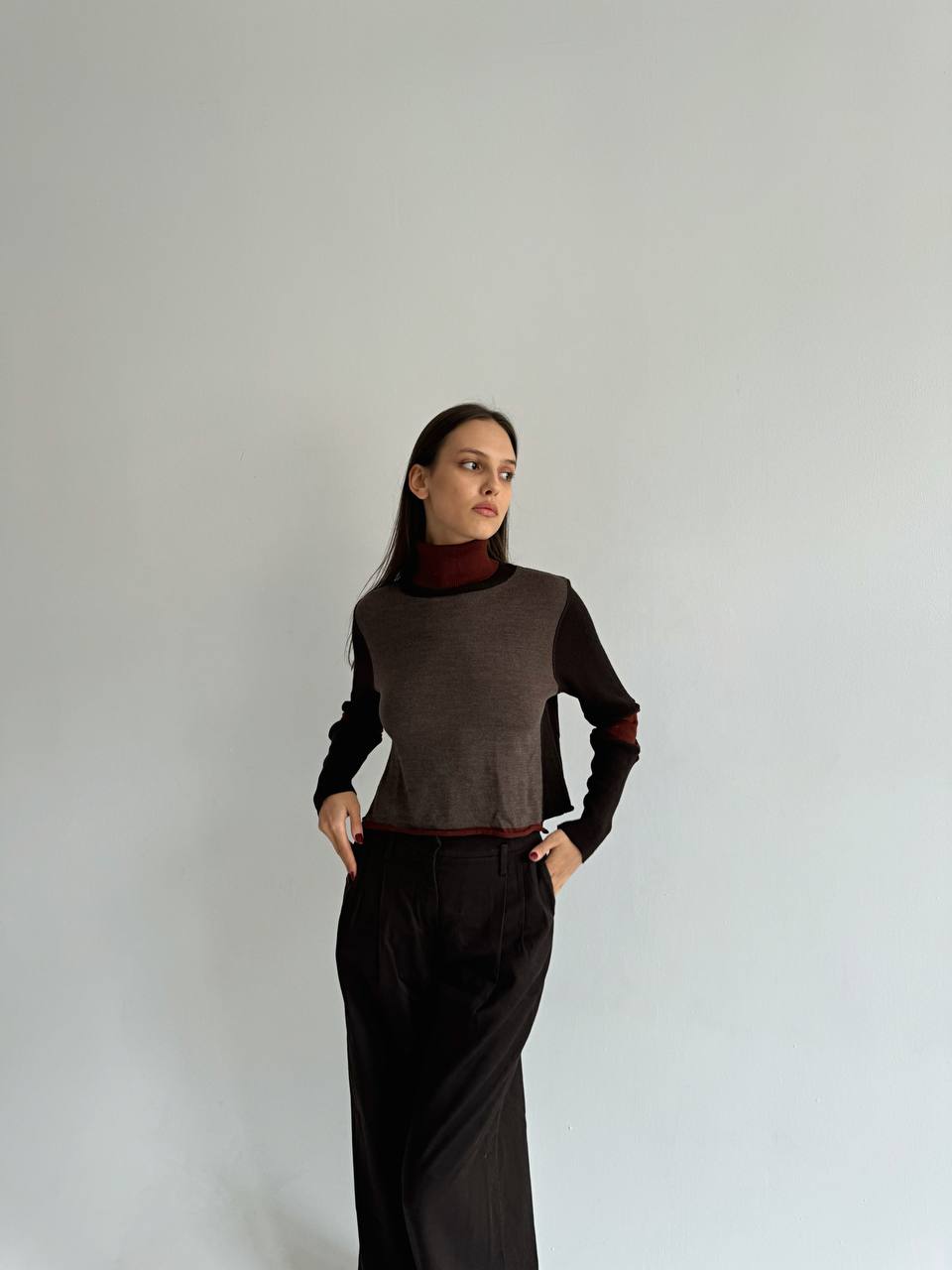 Sarah Pacini wool blend avant garde sweater