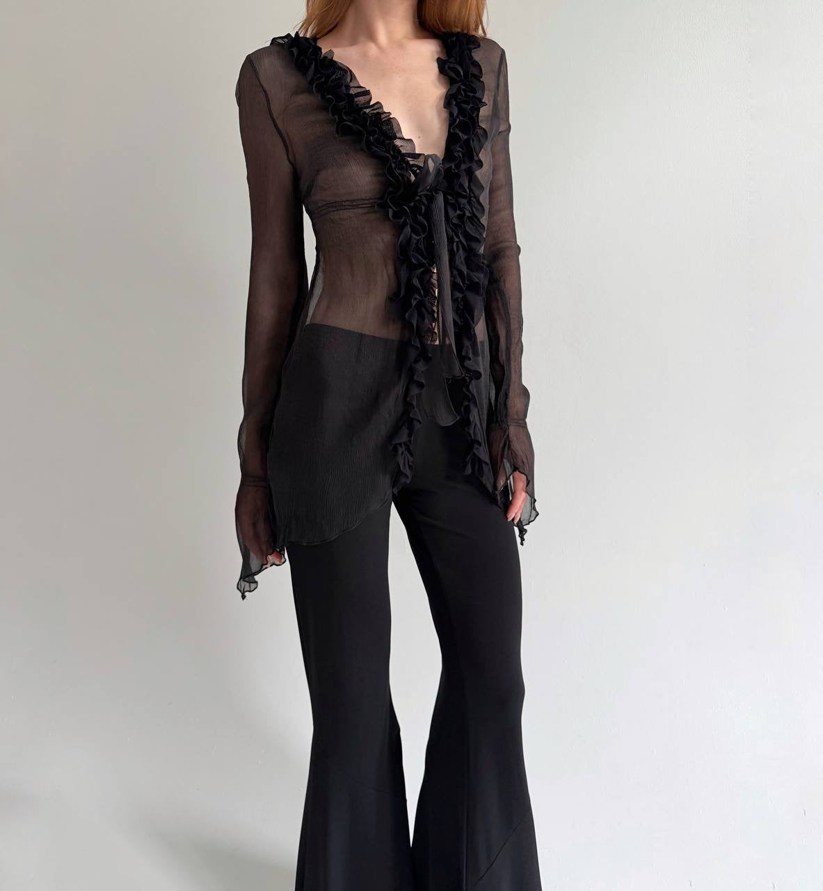 Vintage 100% pure silk long blouse