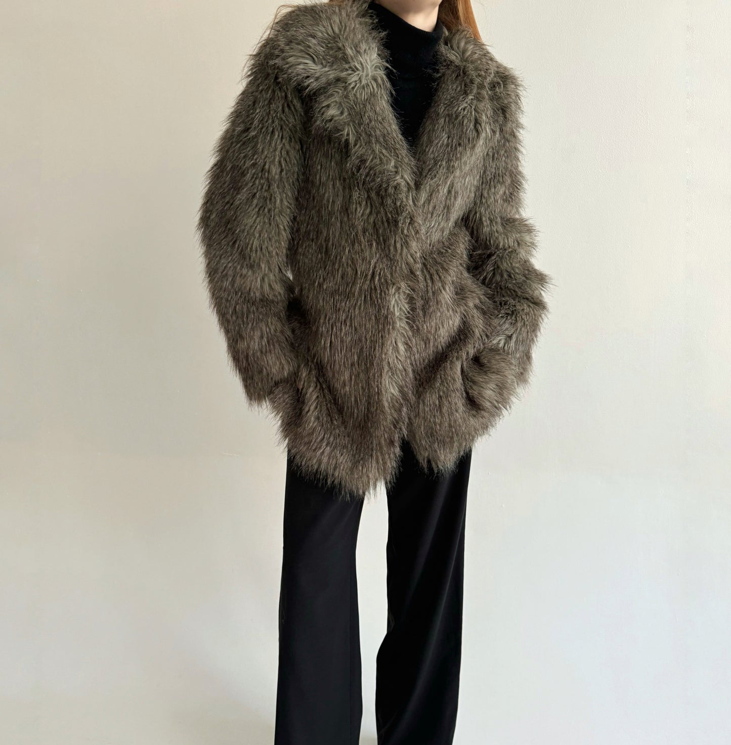 Vintage grey beautiful faux fur