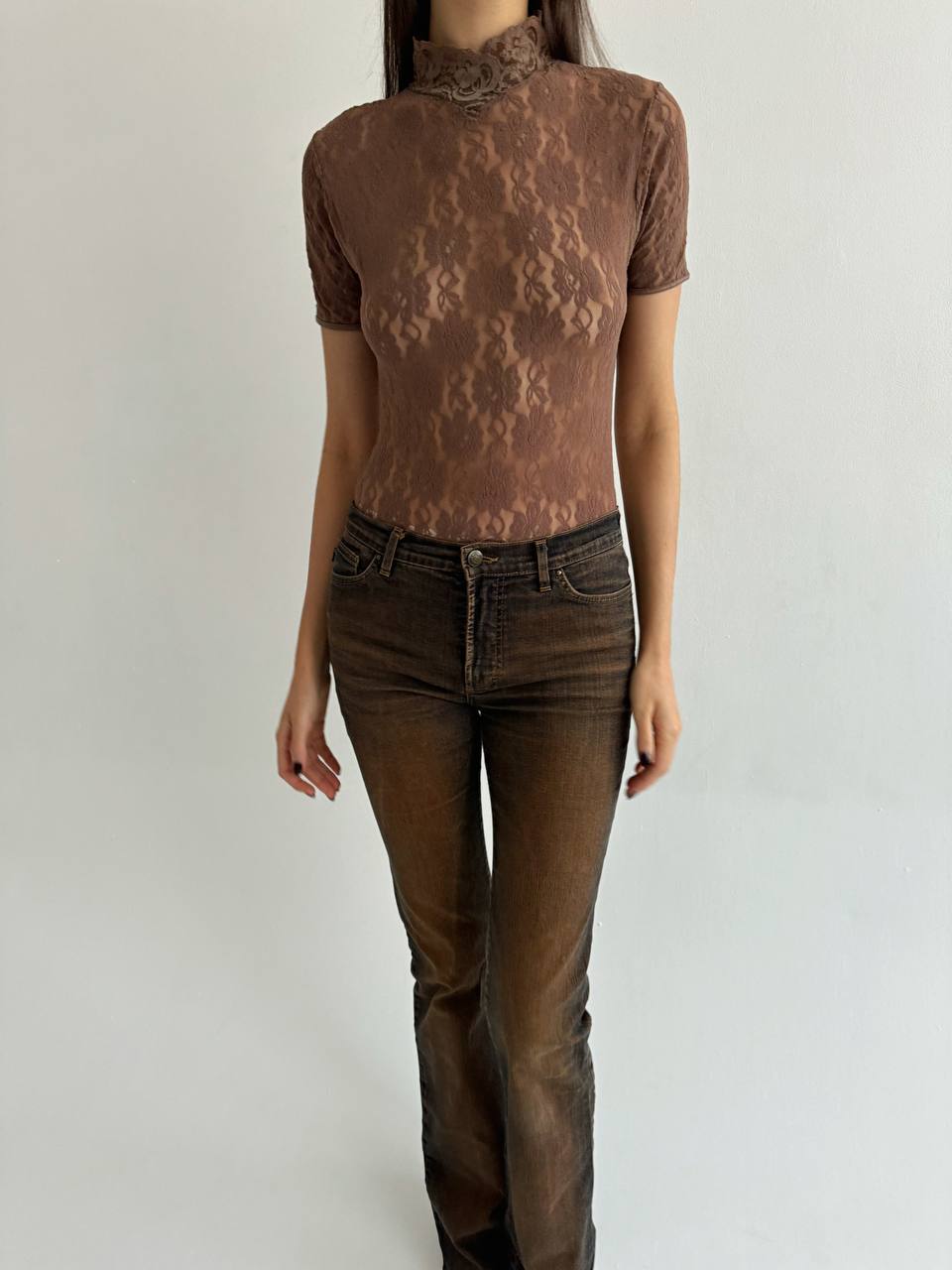 Vintage brown lace body