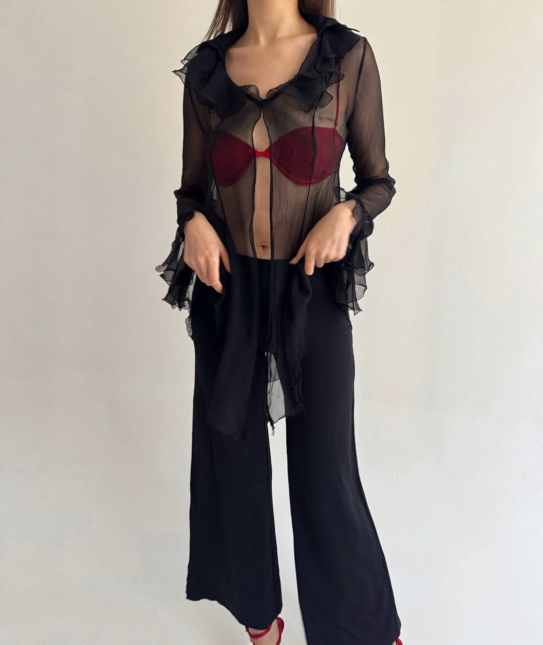 Vintage pure silk sheer blouse