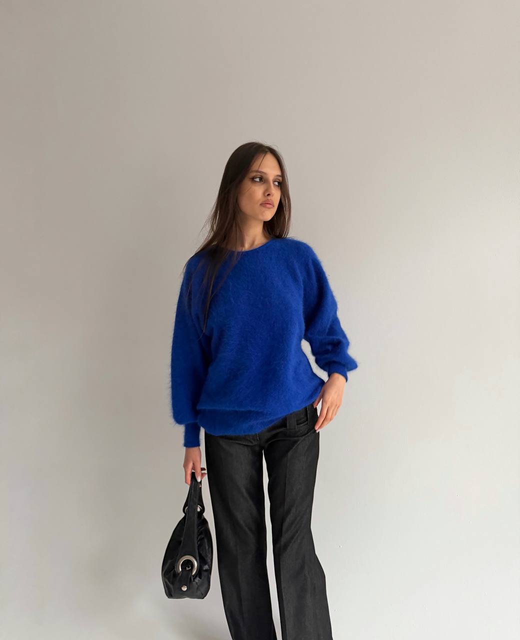Vintage ultramarine angora blend sweater
