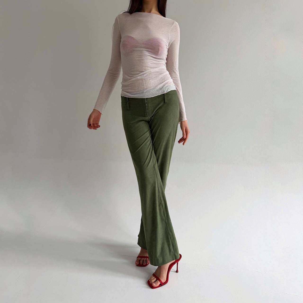 Vintage Plein Sud faux suede green pants