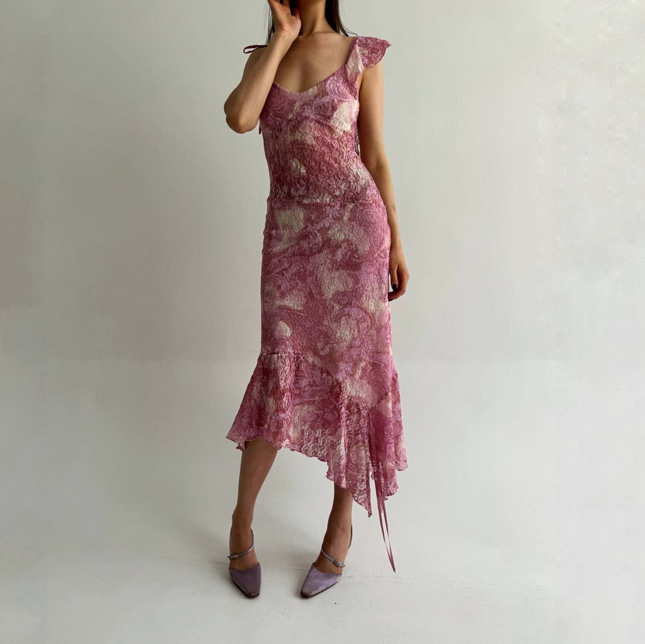 Vintage pink lace dress