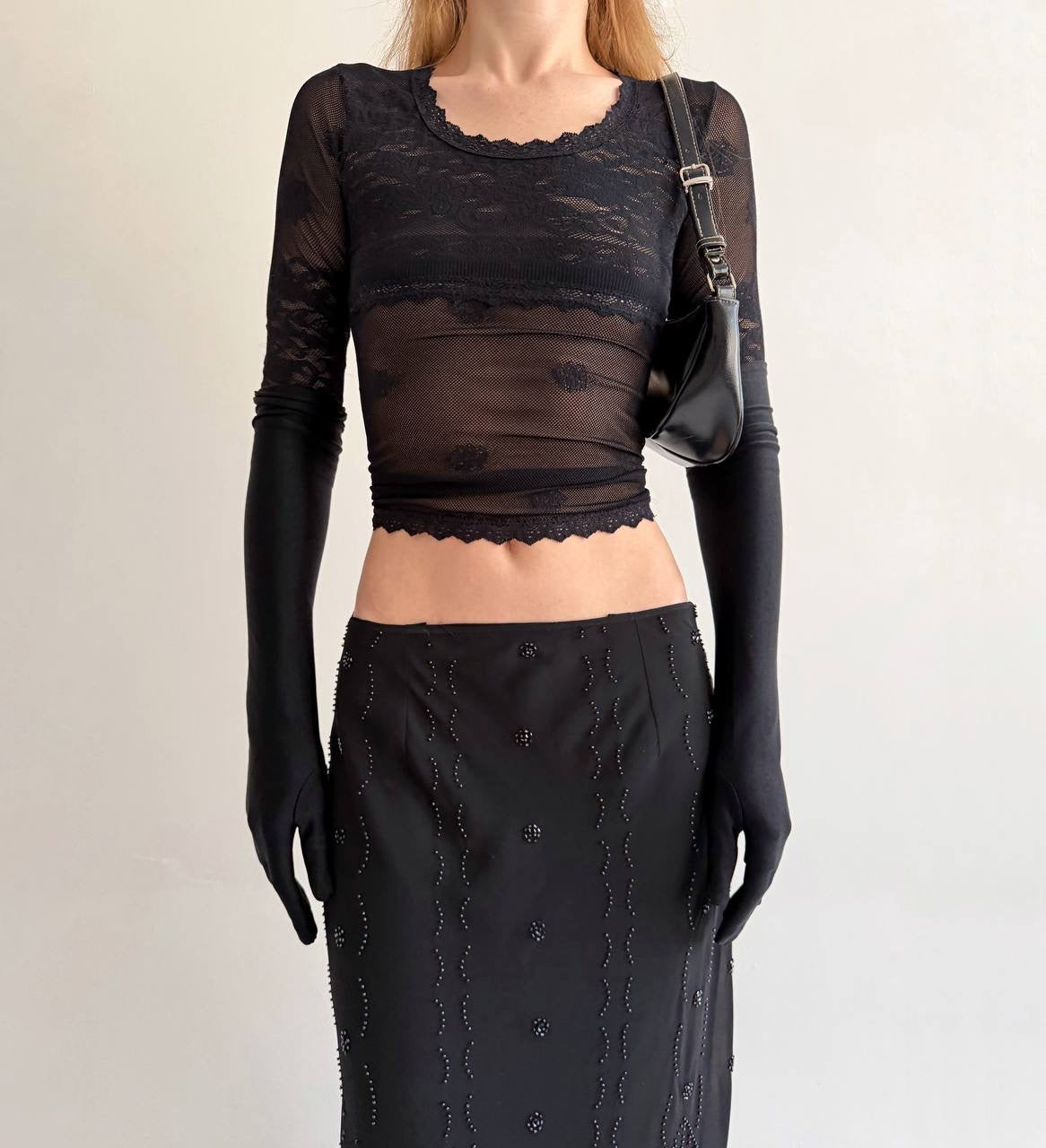 Vintage Laura Ashley beaded long skirt