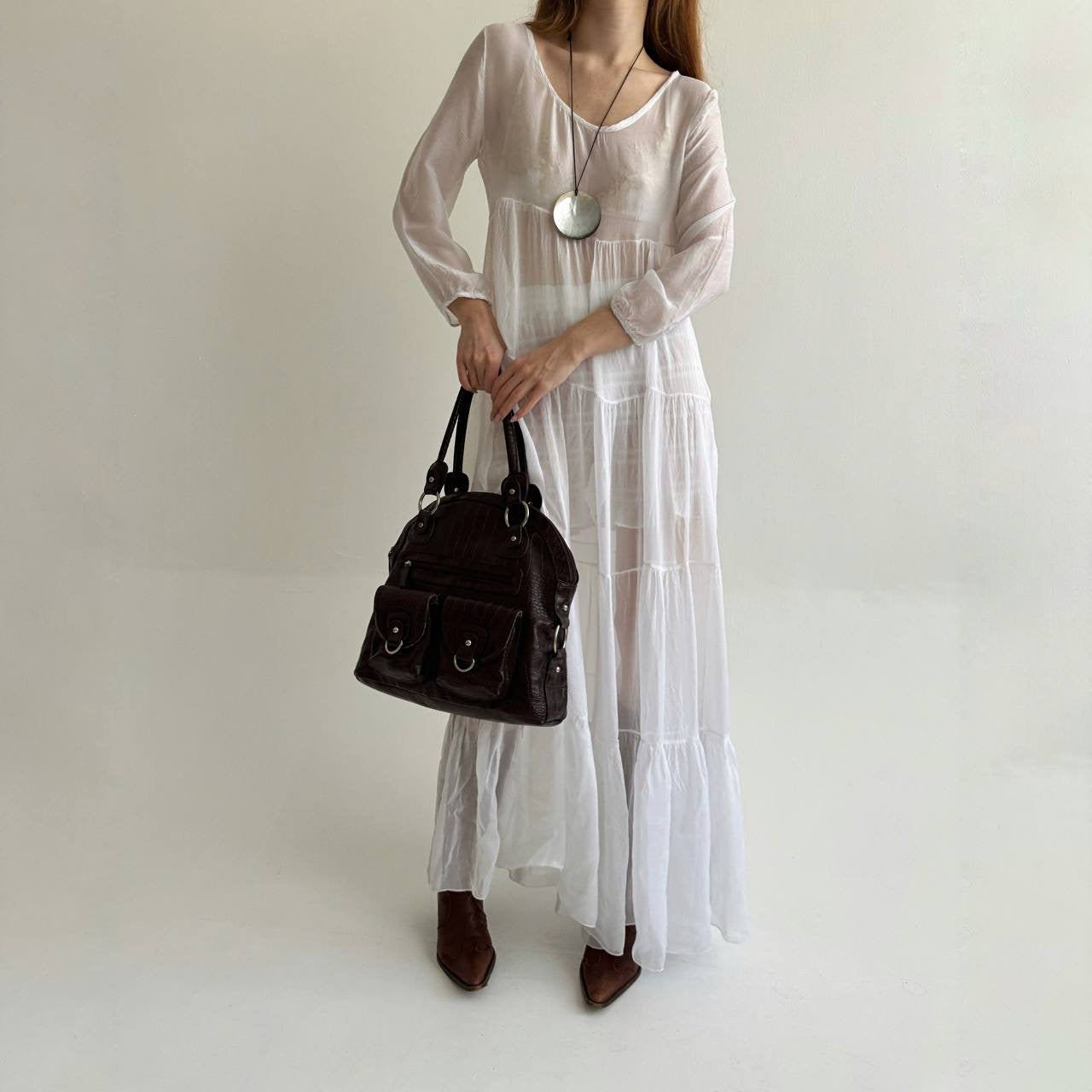 Vintage 30% silk 70% viscose super light and flowy dress