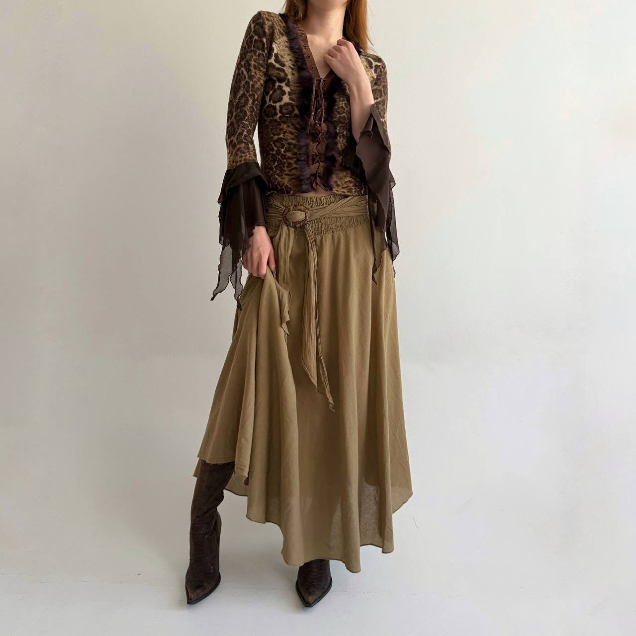 Vintage 100% cotton lightweight maxi skirt
