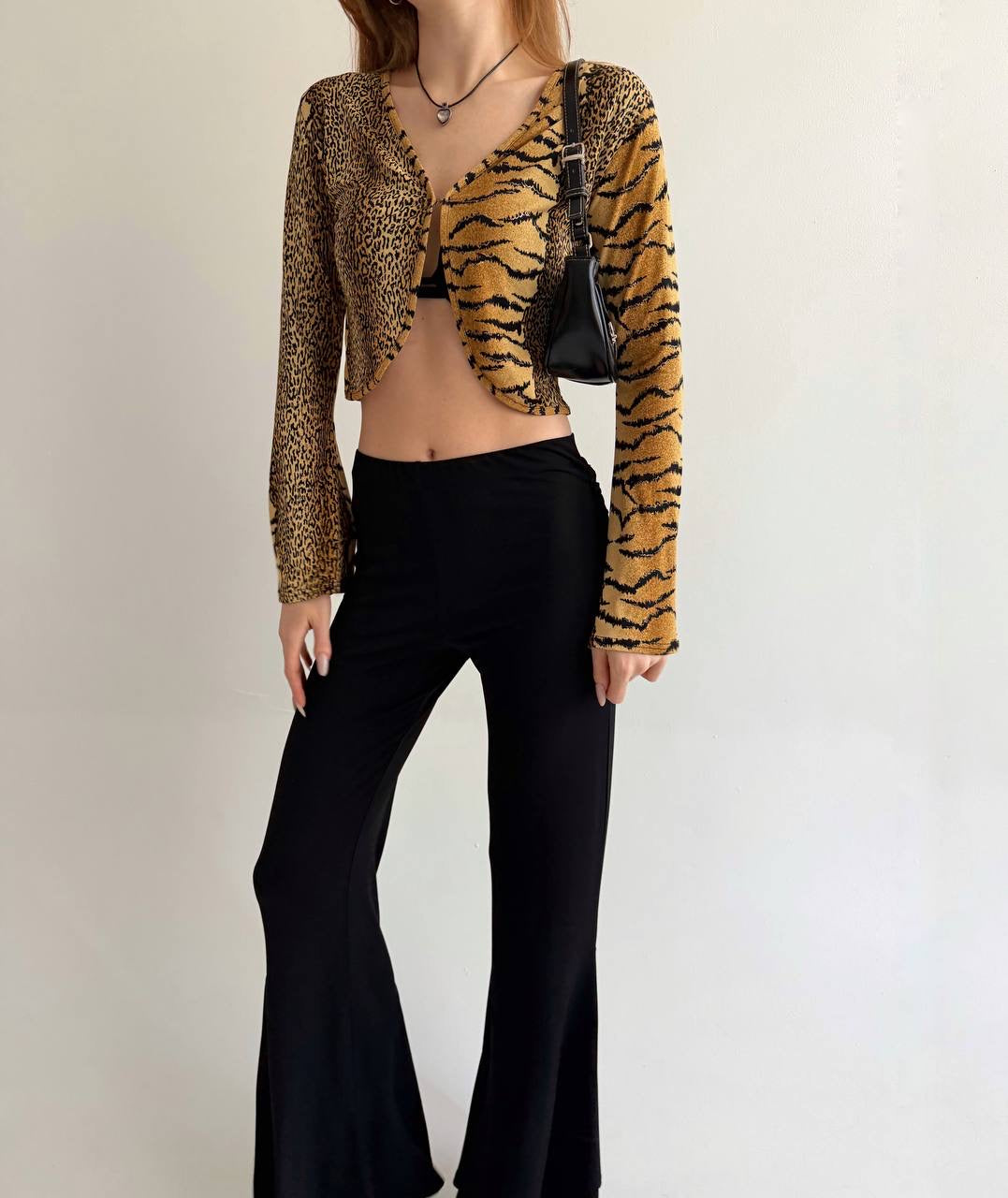 Vintage leopard cropped cardigan
