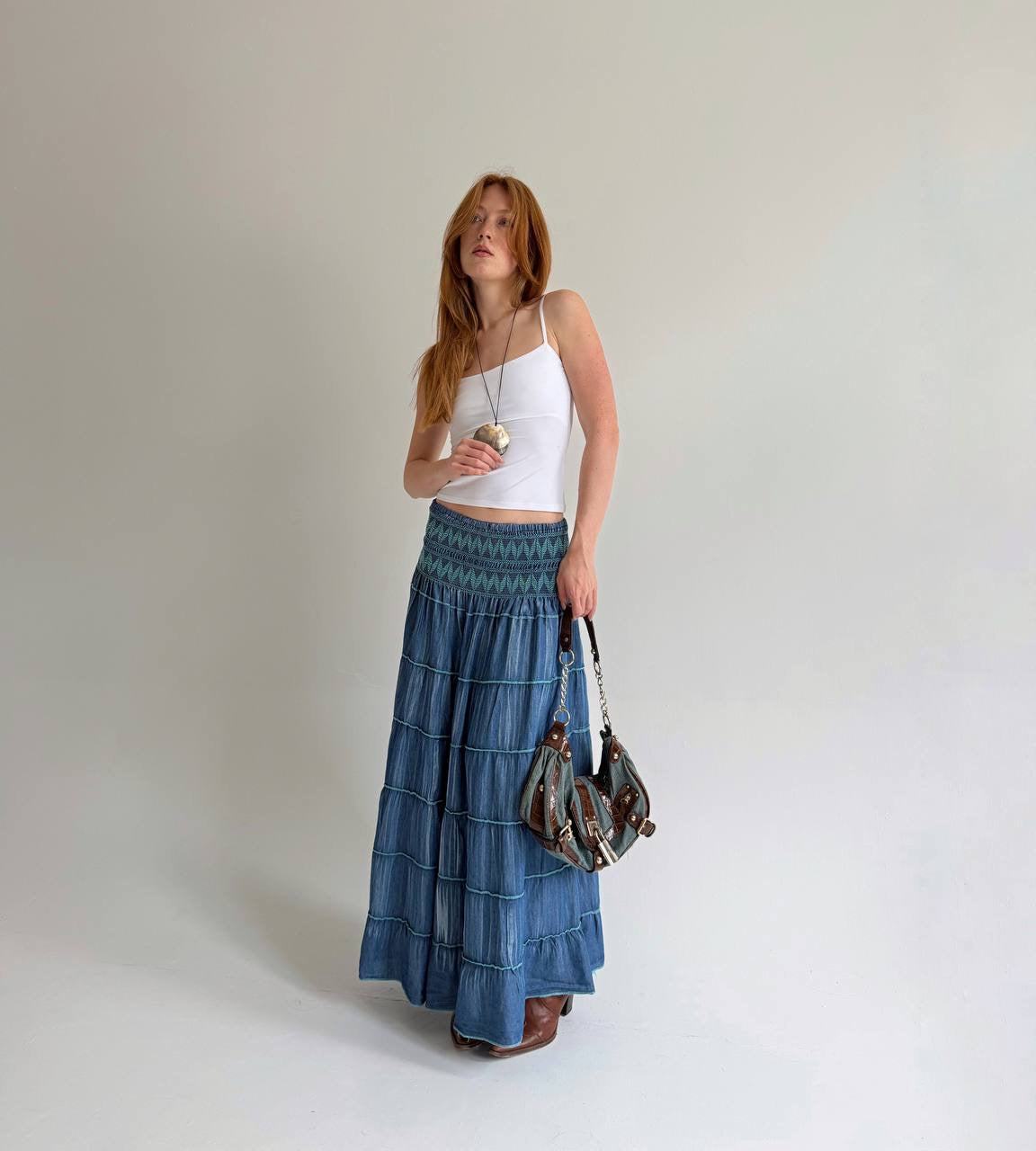 Vintage 97% cotton boho skirt