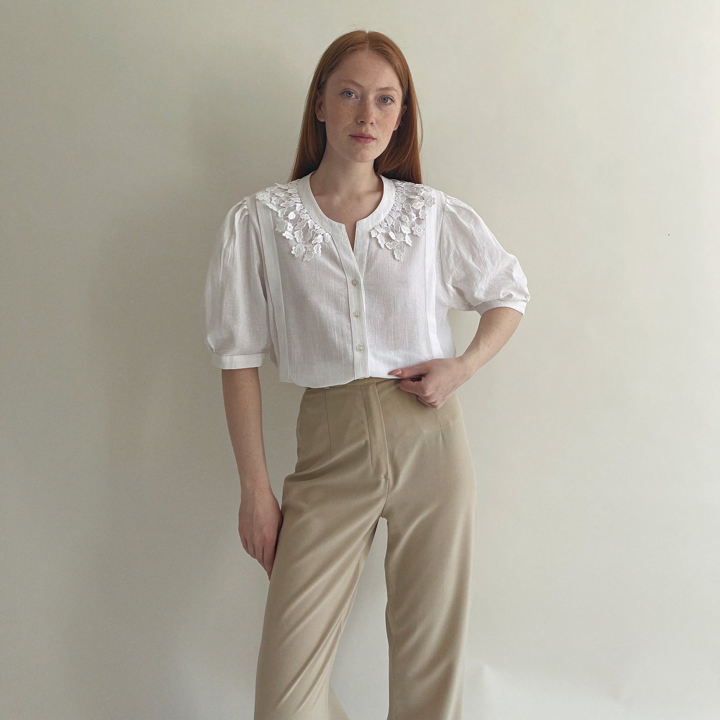 Vintage cotton prairie blouse