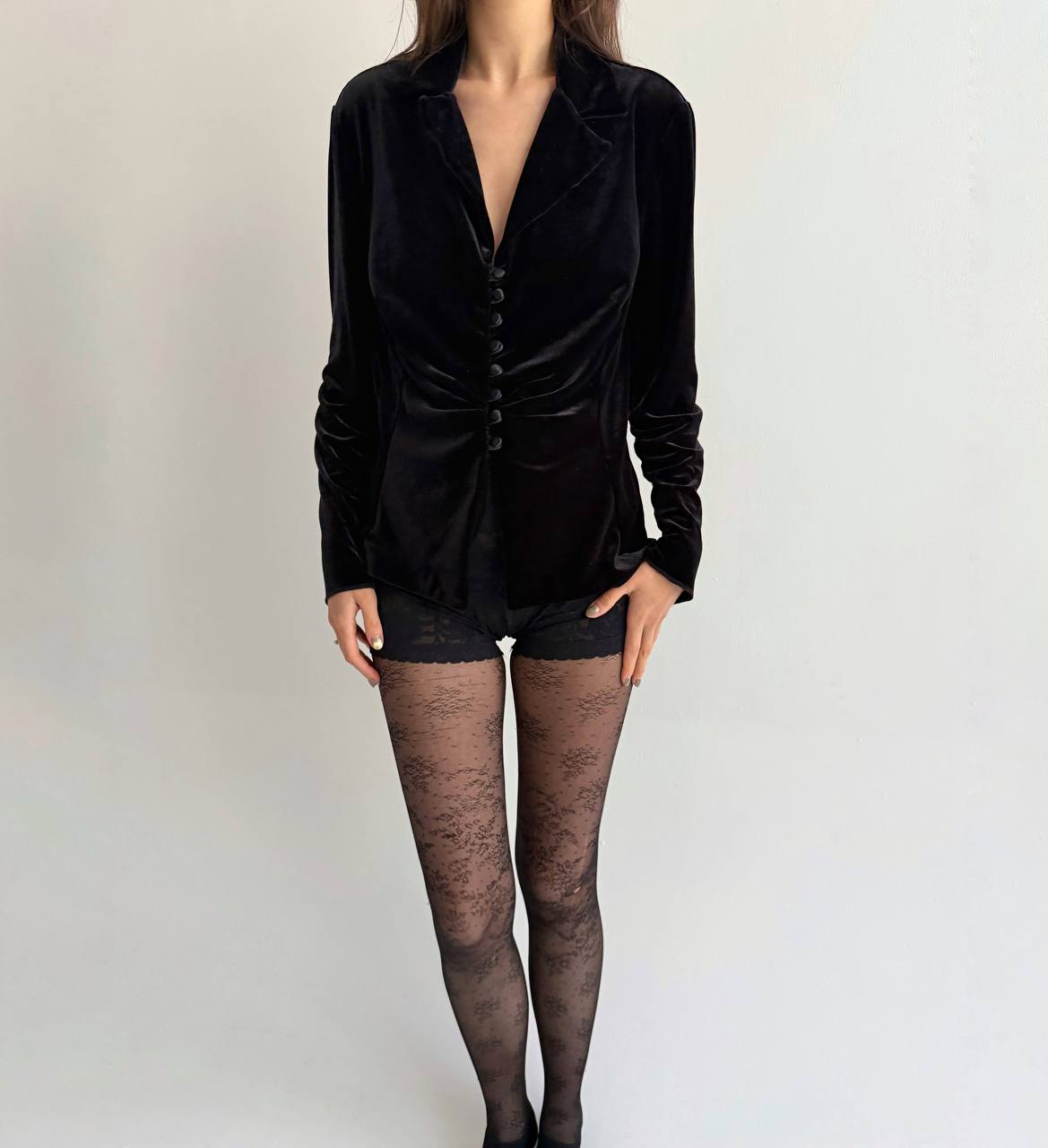 Vintage black velvet blazer
