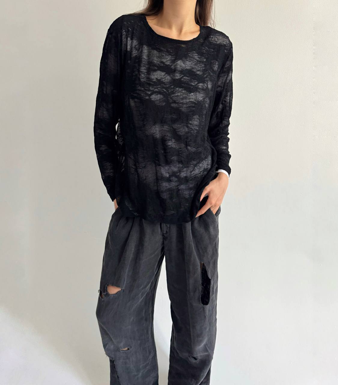 Vintage mesh avant garde blouse