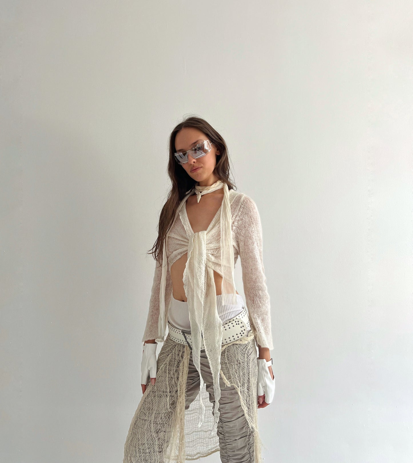 Vintage mohair blend wrap top