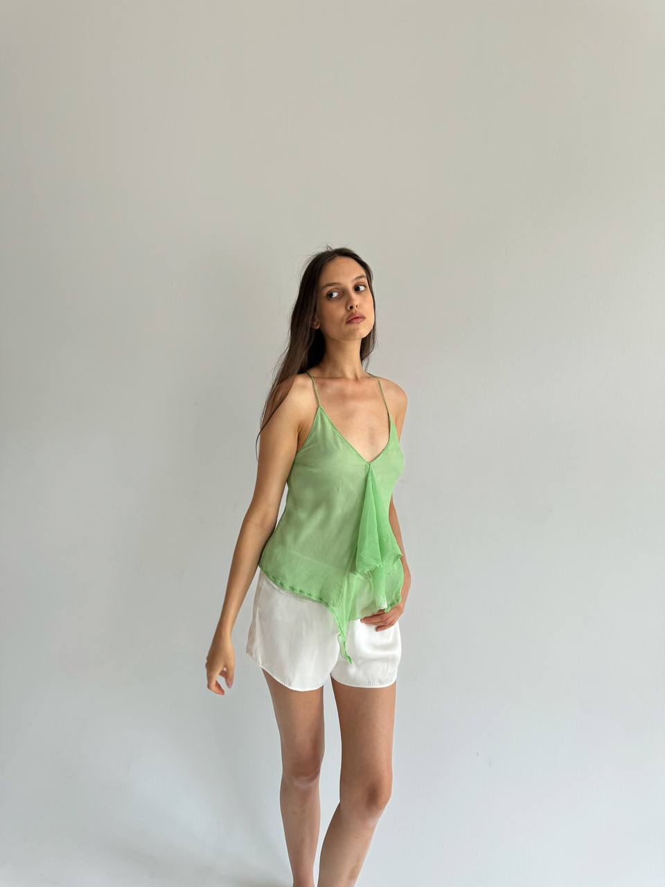 Vintage silk green cami top