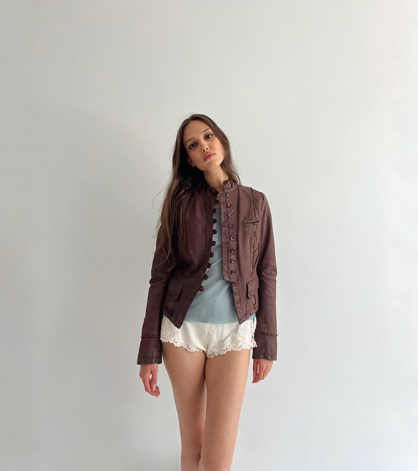 Vintage genuine leather admiral jacket
