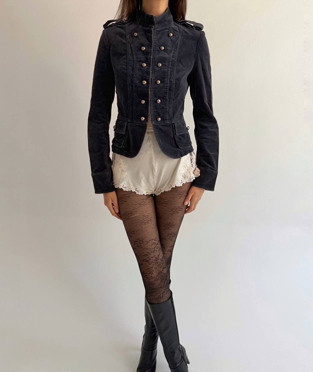 Vintage velvet cotton napoleon jacket