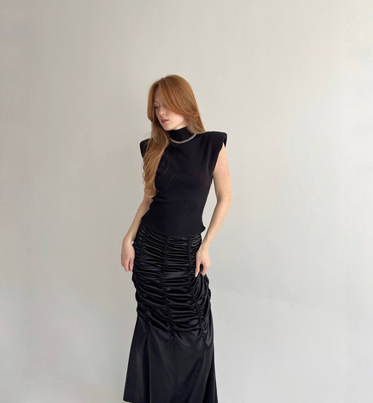 Vintage viscose blouse with shoulder pads