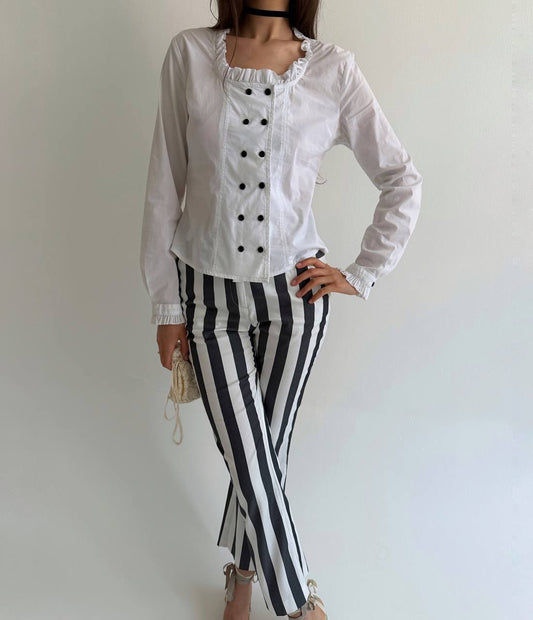 Vintage cotton clowncore blouse
