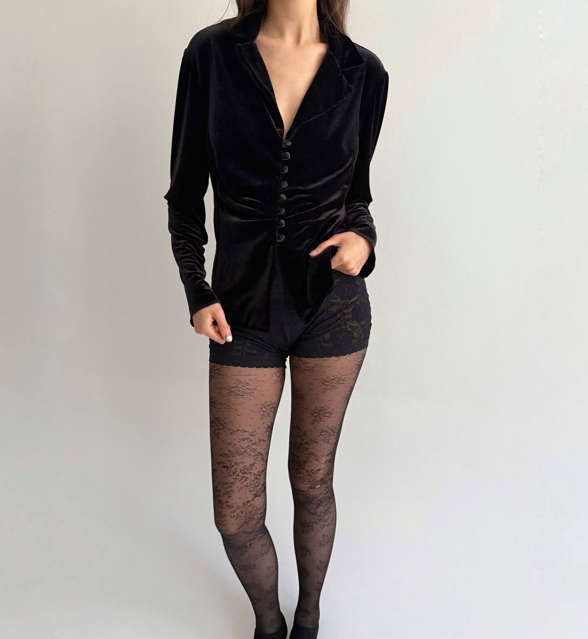 Vintage black velvet blazer