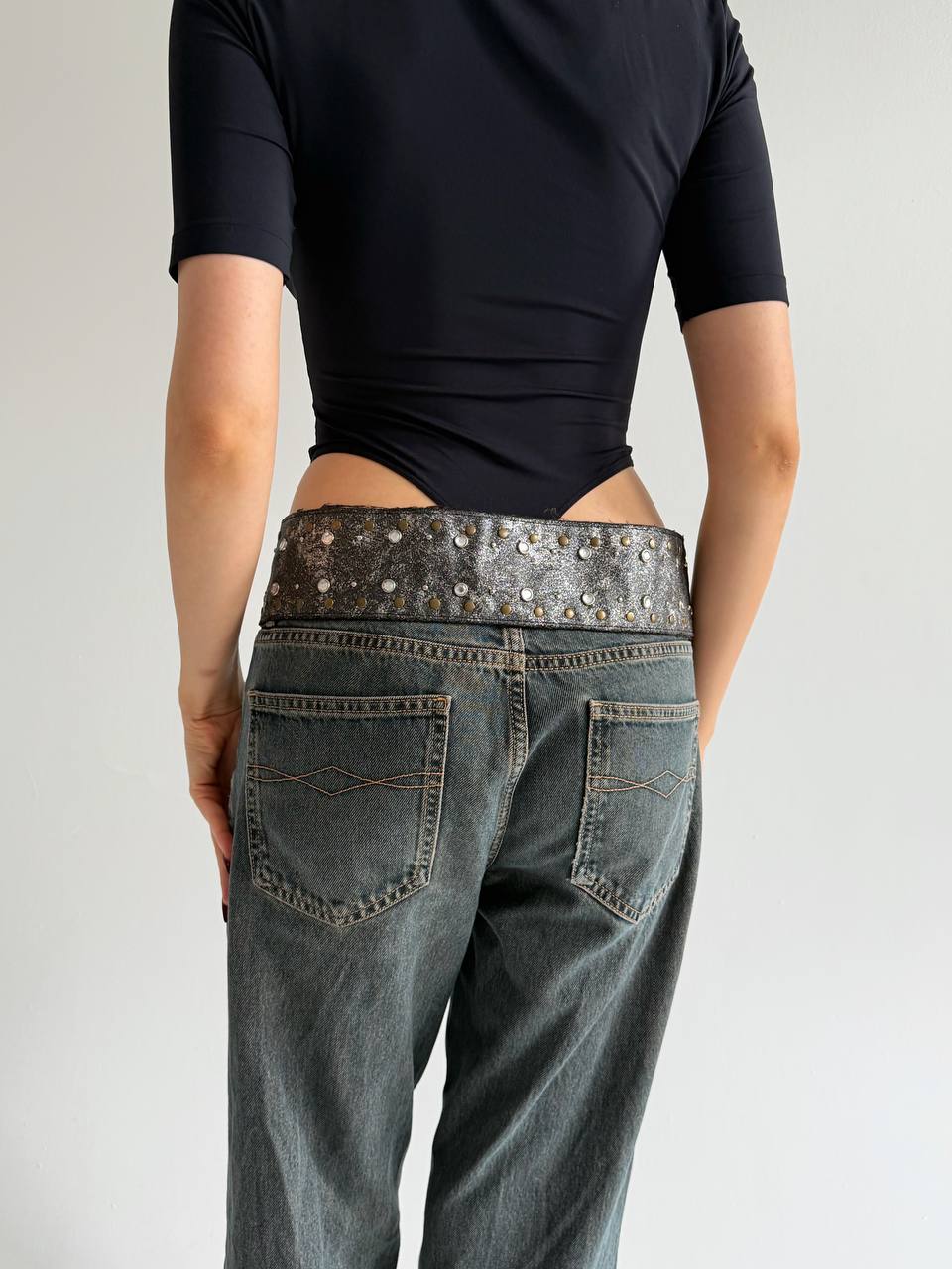 Vintage metallic studded belt