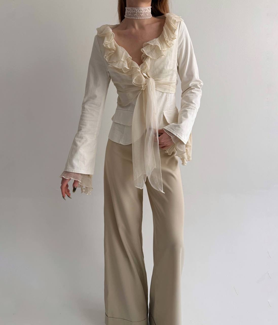 Y2K 97% cotton cream blazer