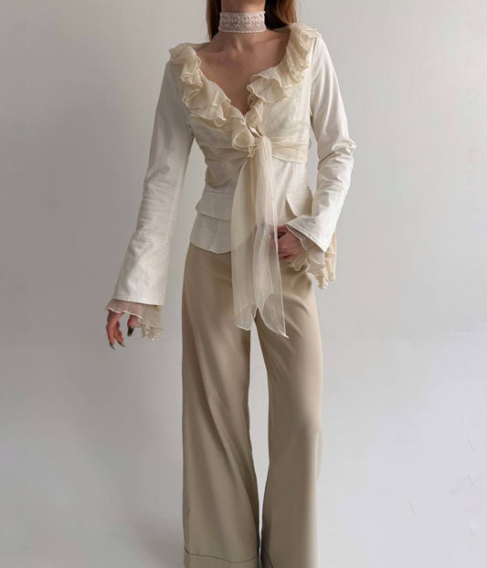 Y2K 97% cotton cream blazer