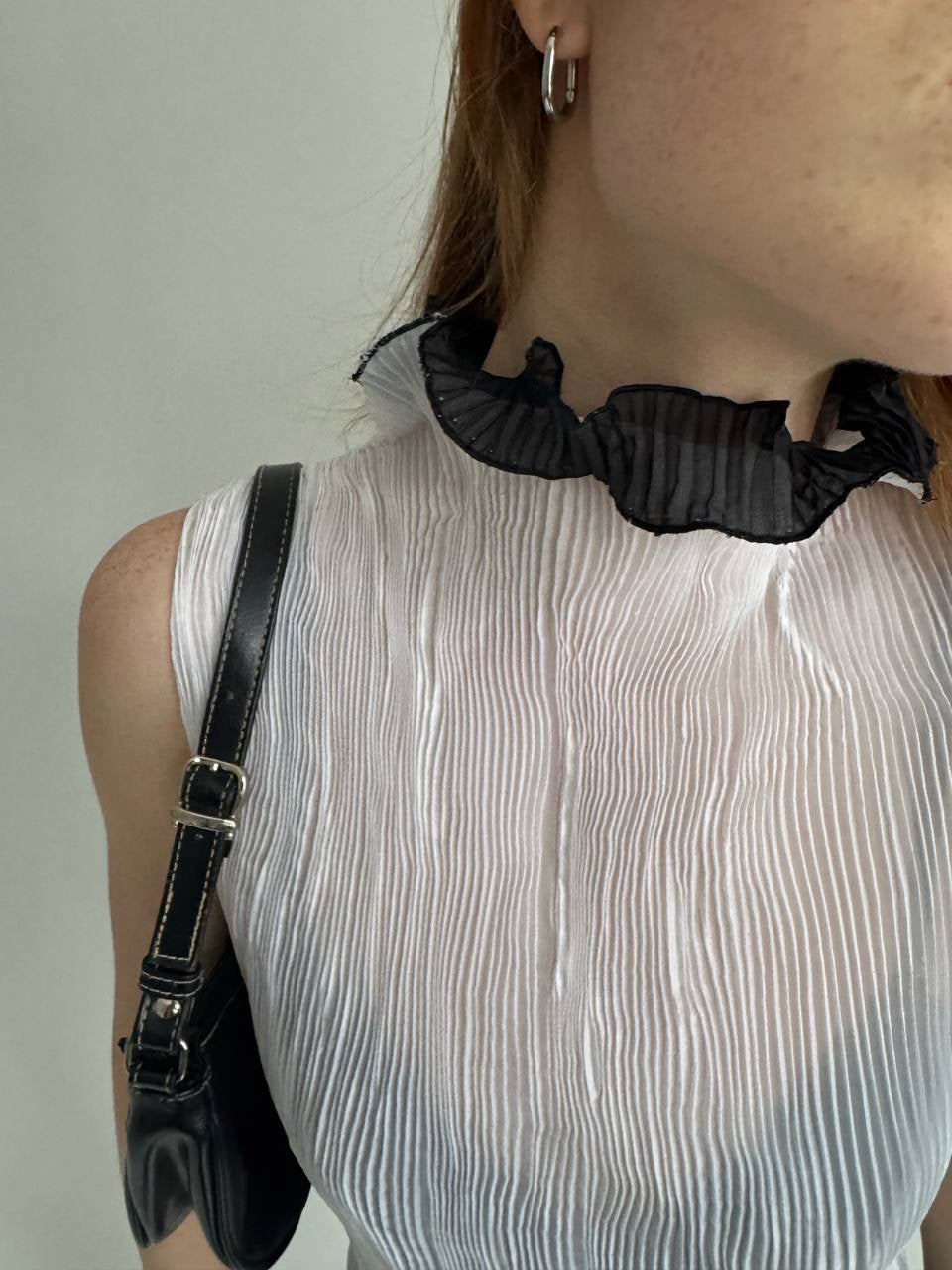 Vintage semi pleated blouse