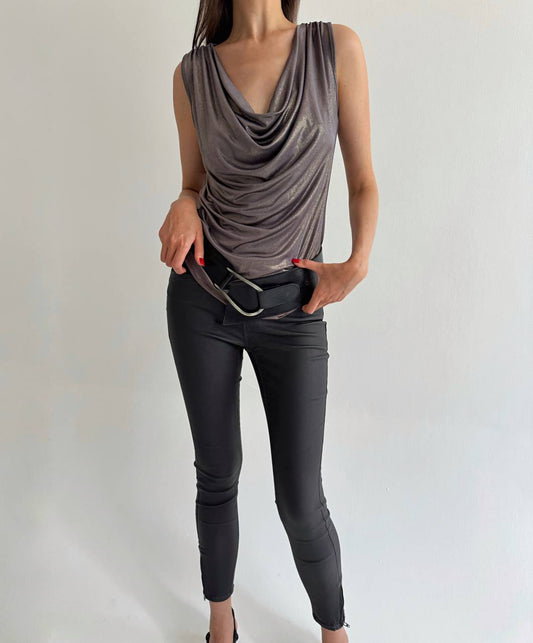 Calvin Klein glossy draped top
