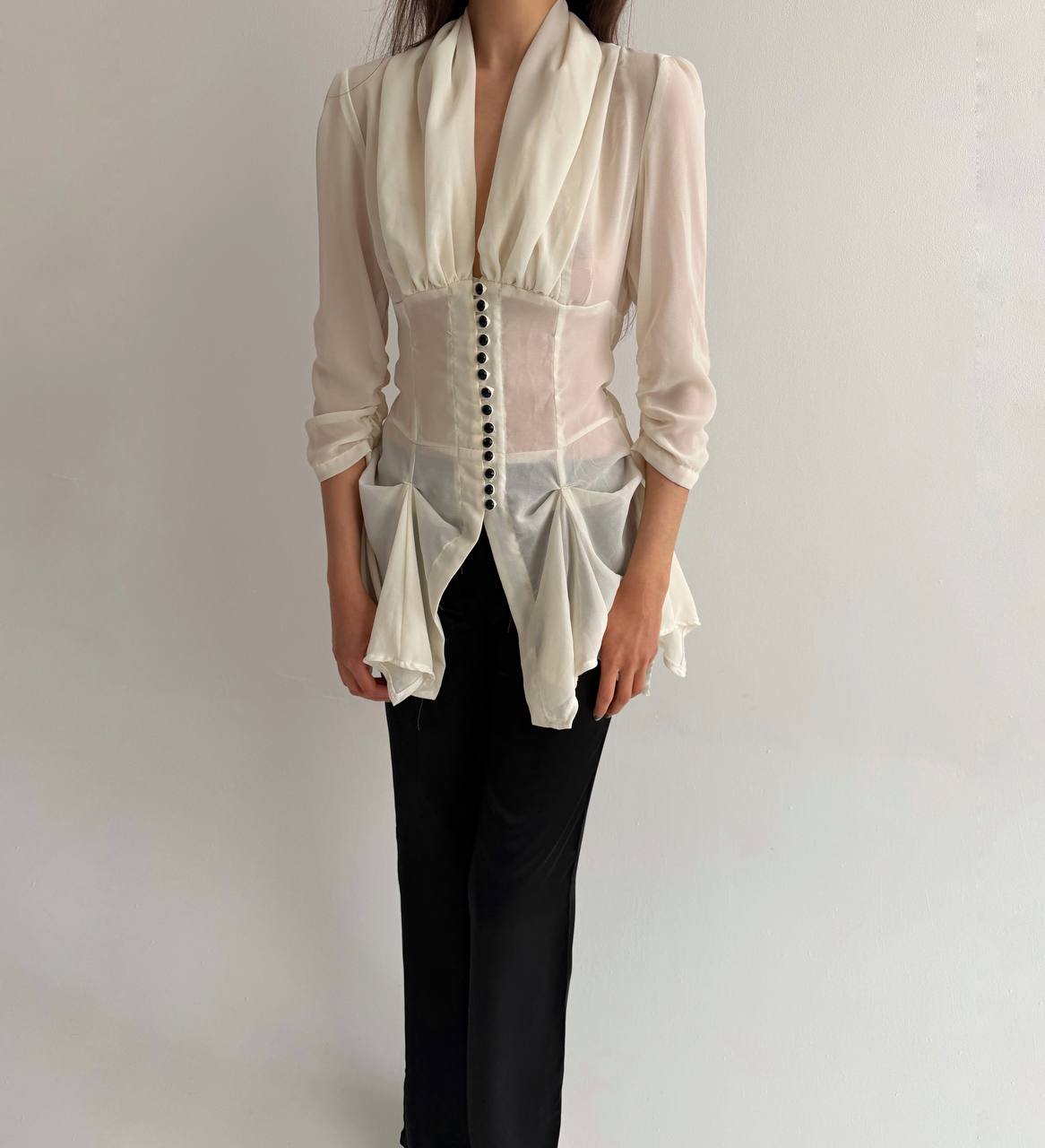 Vintage romantic avant garde blouse