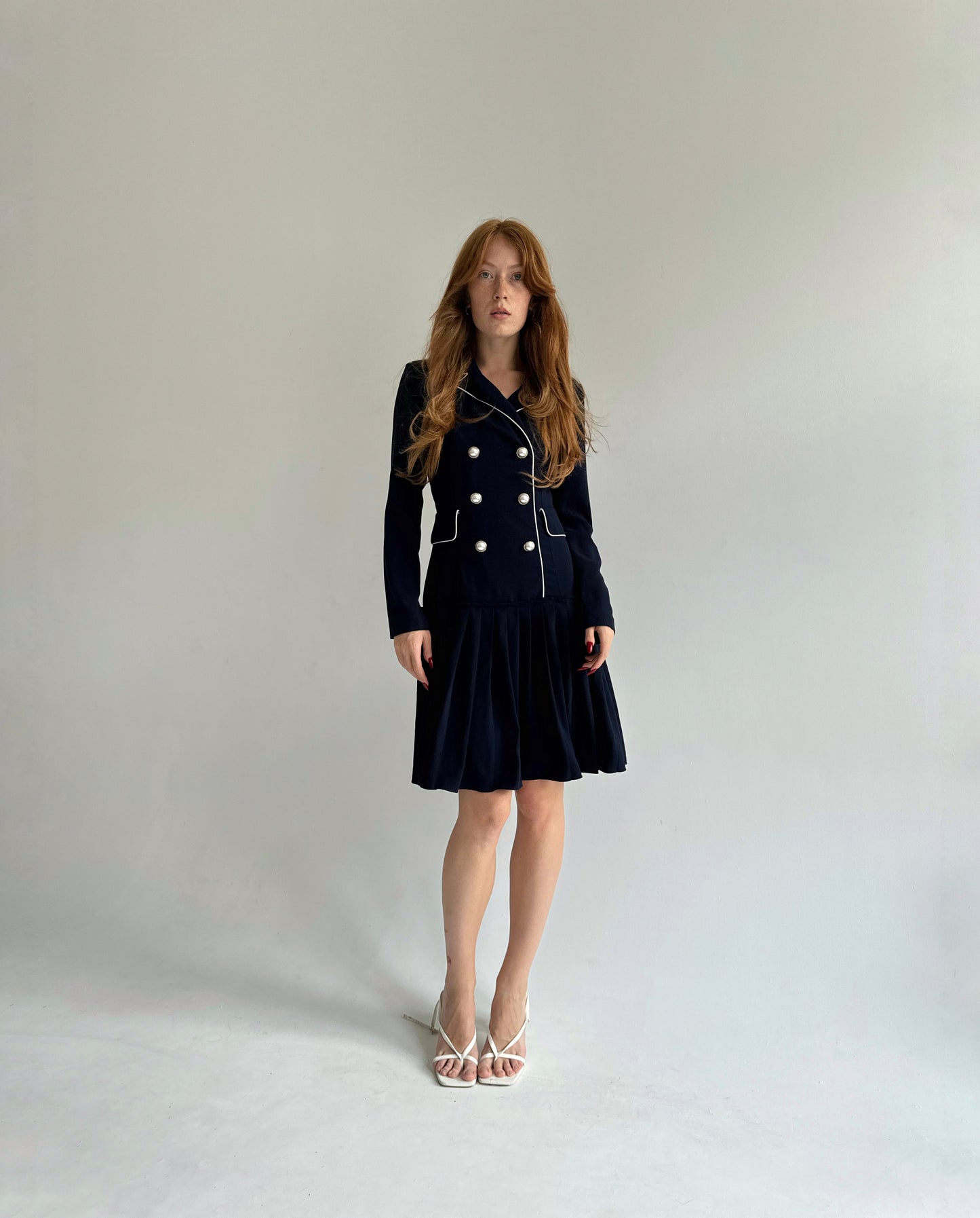 Vintage navy blue Japanese vibe dress