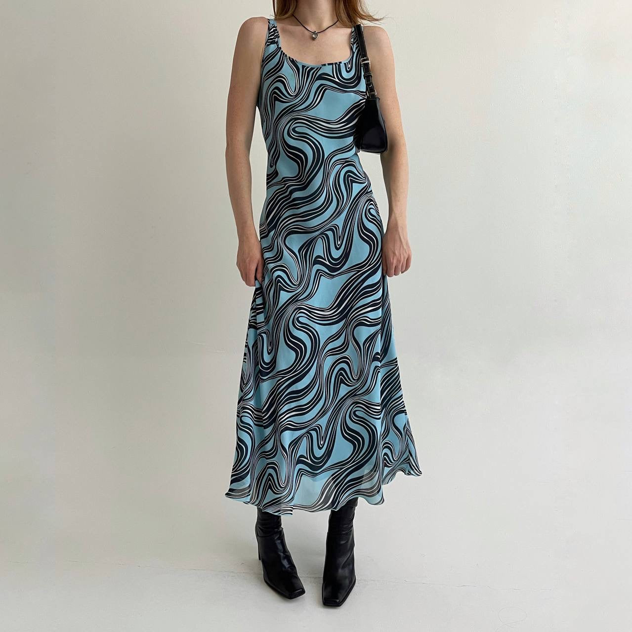 Vintage viscose printed dress