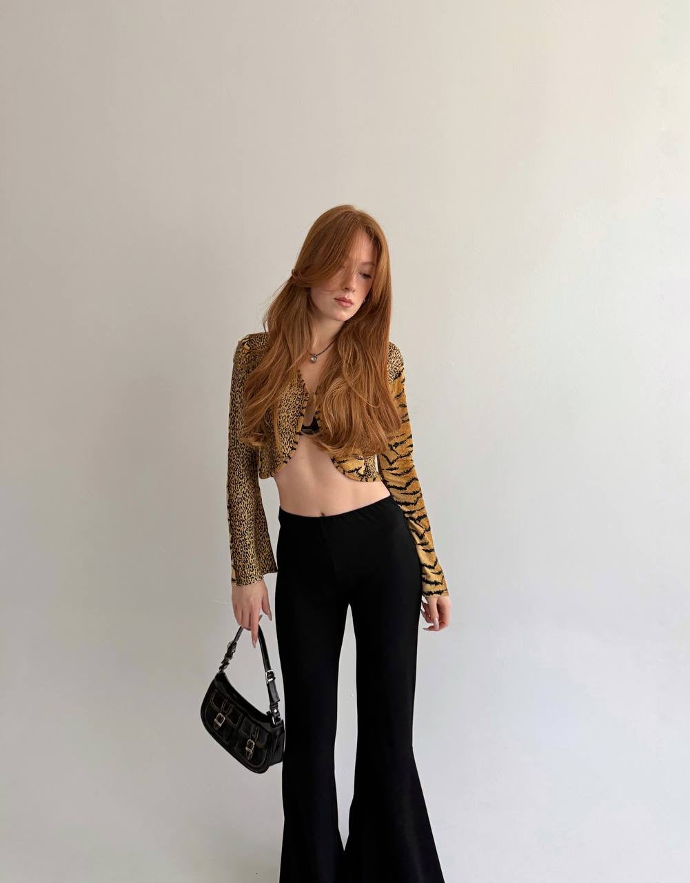 Vintage leopard cropped cardigan