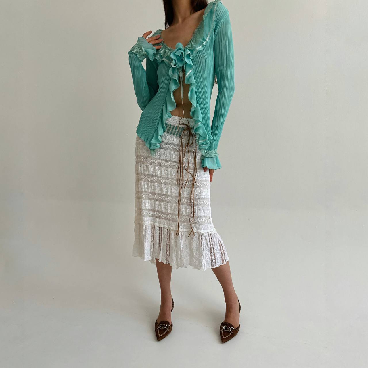 Vintage lace white skirt