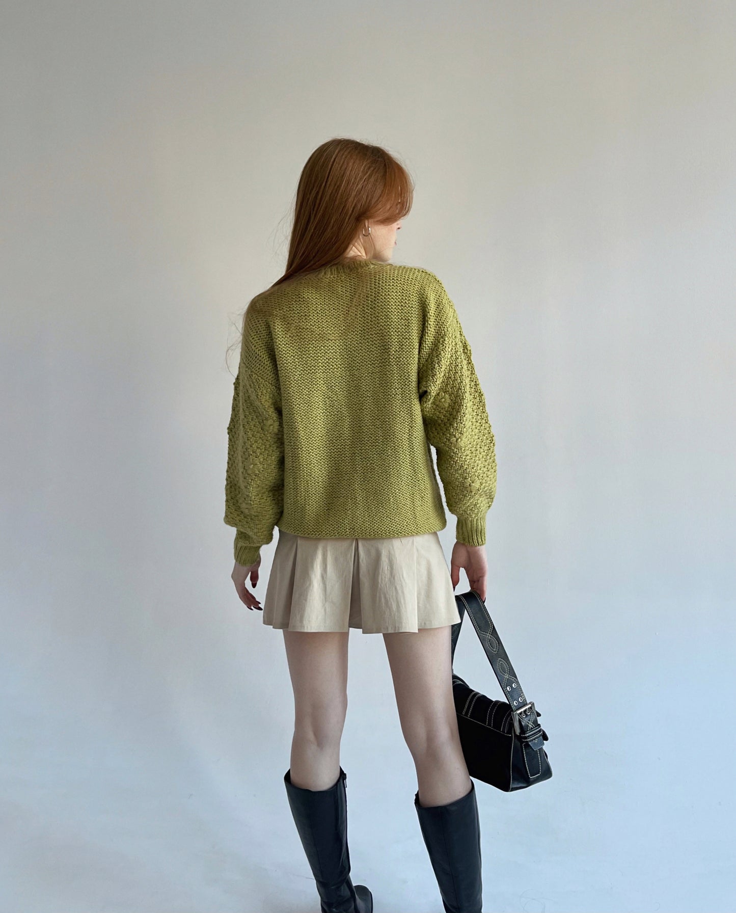 Vintage wool blend sweater with cute pattern