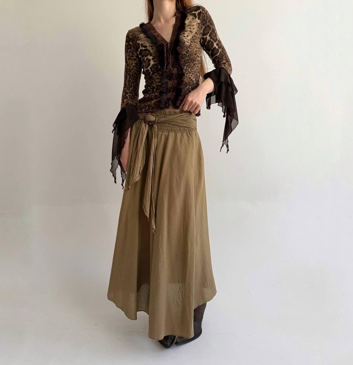 Vintage 100% cotton lightweight maxi skirt