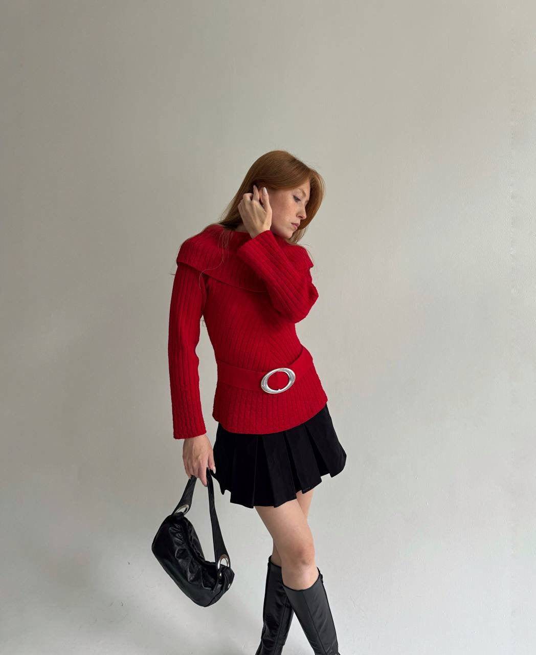 Vintage red knitted sweater