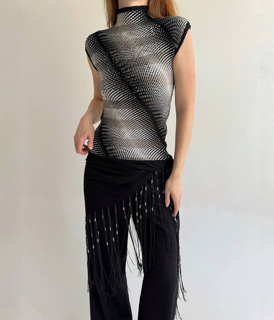 Vintage pleated crinkle blouse