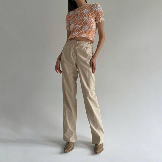 Vintage Escada checked beige pants