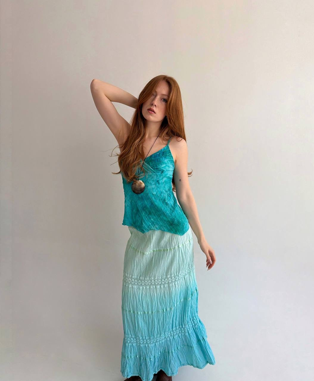 Vintage asymmetrical cami top with sequins