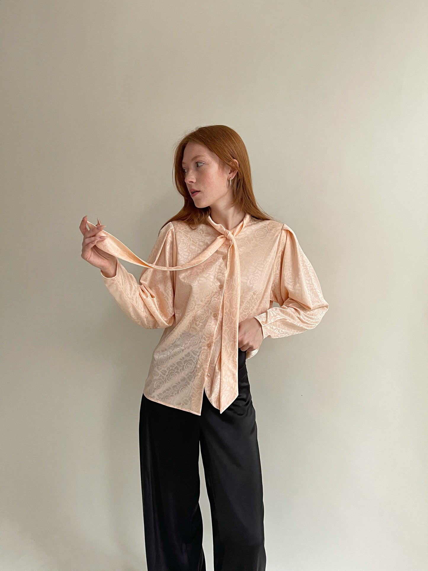 Vintage blouse with roses pattern
