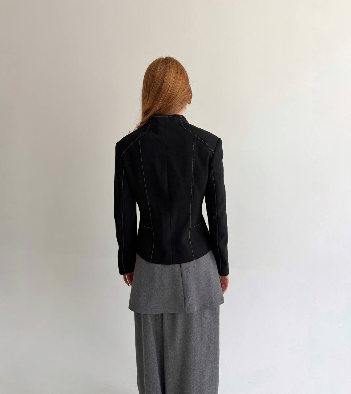 Vintage 45% viscose black button up blazer