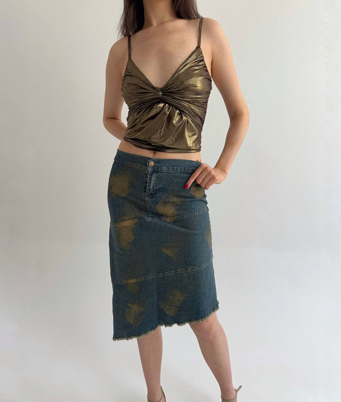 Vintage asymmetrical denim skirt