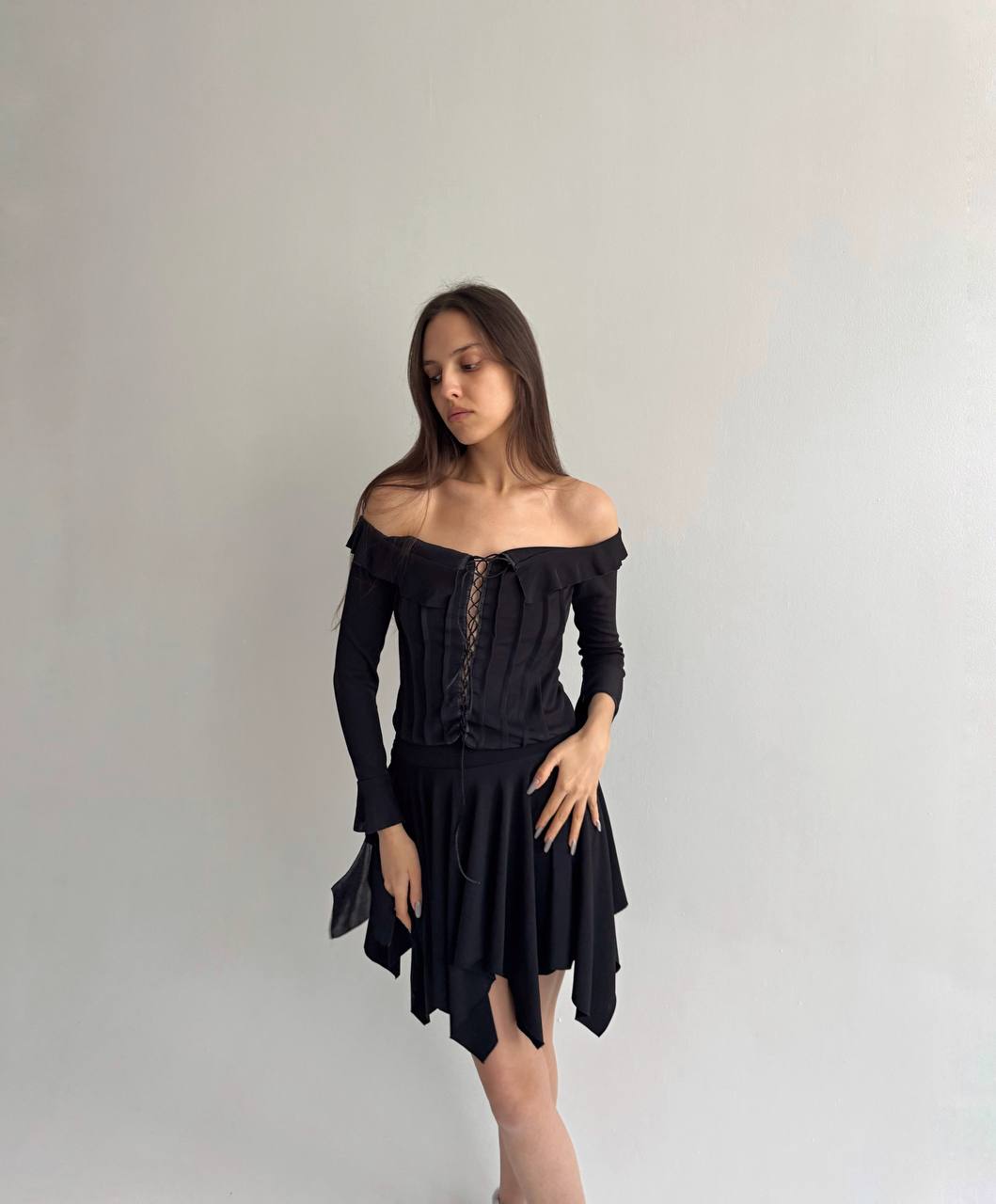 Vintage gothic off the shoulder blouse